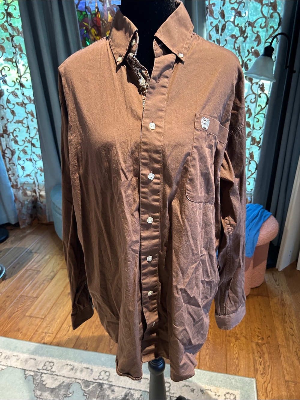 Cinch Men's Brown Button-Down Lightweight Shirt Jacket
